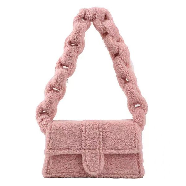 autumn and winter solid color one shoulder portable small square bag designer wool bag imitating lamb wool
autumn and winter solid color one shoulder portable small square bag designer wool bag imitating lamb wool
