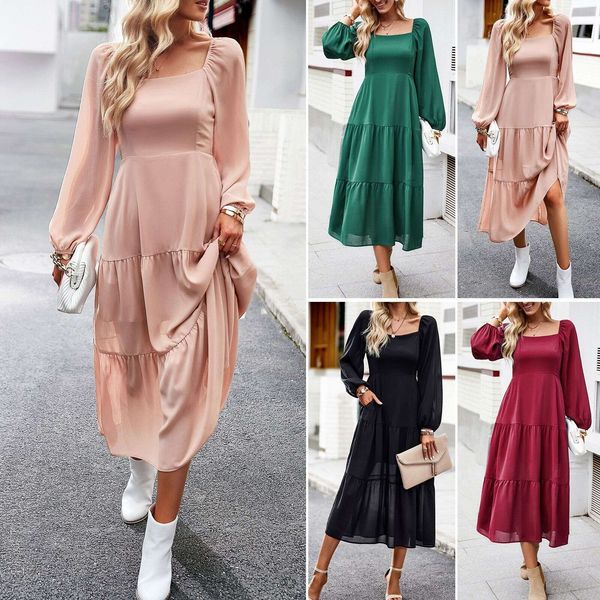mikaro diyun solid square neck dress women's 2023 autumn/winter elegant dress, Black;gray
mikaro diyun solid square neck dress women's 2023 autumn/winter elegant dress, Black;gray