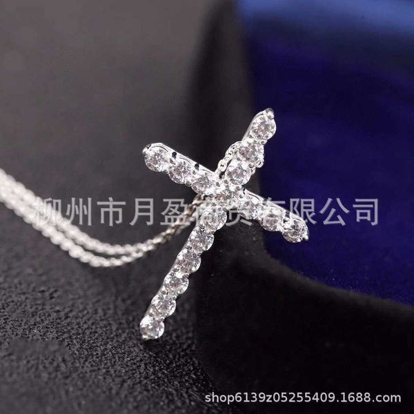 designer's tiffay cross necklace women's sterling silver 925 light luxury diamond embedding advanced sense versatile simple full n, Black
designer's tiffay cross necklace women's sterling silver 925 light luxury diamond embedding advanced sense versatile simple full n, Black