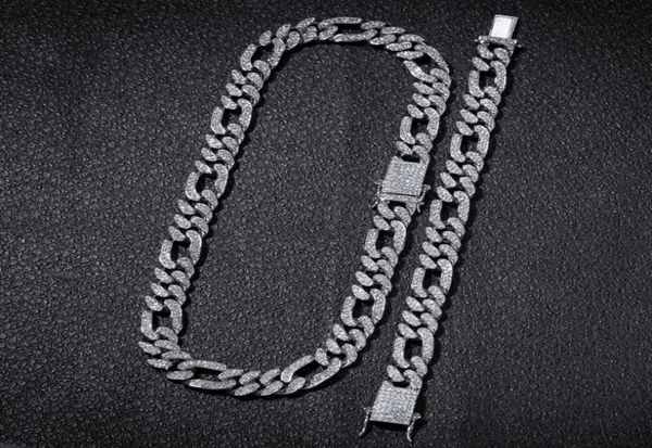 hip hop 13mm iced out cuban link chain 31 figaro chains necklace tension setting crystal bling men necklace bracelet mens2871538, Silver
hip hop 13mm iced out cuban link chain 31 figaro chains necklace tension setting crystal bling men necklace bracelet mens2871538, Silver