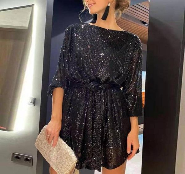 casual dresses autumn winter elegant solid sequin party dress women long sleeve aline lady fashion shiny loose mini vestido4622296, Black;gray
casual dresses autumn winter elegant solid sequin party dress women long sleeve aline lady fashion shiny loose mini vestido4622296, Black;gray