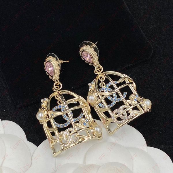 pearl rhinestone double letter gold wire bird cage pendant charm earrings, jewelry designer designed pink blue rhinestone pearl classic elem, Golden
pearl rhinestone double letter gold wire bird cage pendant charm earrings, jewelry designer designed pink blue rhinestone pearl classic elem, Golden