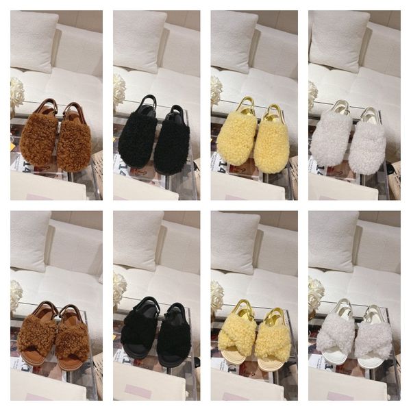 fussbett in shearling marrone sandal designer women plush warm sandals flat bottom lamb wool winter shoes cross straps flat mules rubber sli, Black
fussbett in shearling marrone sandal designer women plush warm sandals flat bottom lamb wool winter shoes cross straps flat mules rubber sli, Black