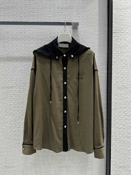 womens designer hooded coat detachable collar jacket size s- fashion contrast design shirt style lightweight jacket july21, Black;brown
womens designer hooded coat detachable collar jacket size s- fashion contrast design shirt style lightweight jacket july21, Black;brown
