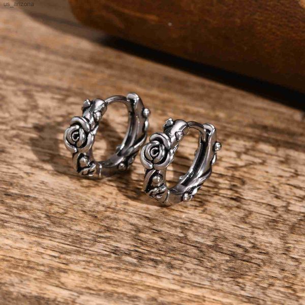 retro rose hoop earrings for men waterproof stainless steel stylish flower huggies ear jewelry gifts for him l230620, Golden;silver
retro rose hoop earrings for men waterproof stainless steel stylish flower huggies ear jewelry gifts for him l230620, Golden;silver