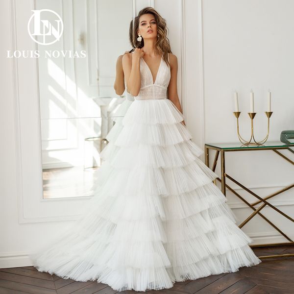 classy a-line wedding dress 2023 deep v-neck tiered skirts court train empire backless lace dress for bride vestidos de novia, White
classy a-line wedding dress 2023 deep v-neck tiered skirts court train empire backless lace dress for bride vestidos de novia, White