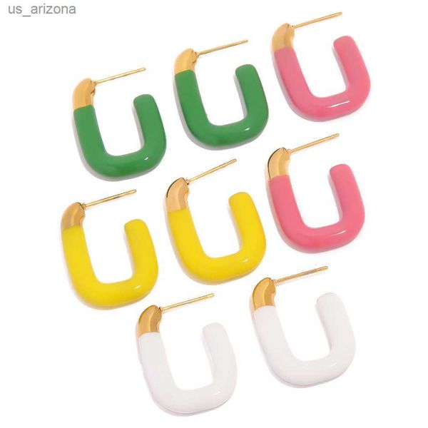 youthway pink yellow green oil drip u shape open earrings for women stylish texture charm jewelry l230620, Golden;silver
youthway pink yellow green oil drip u shape open earrings for women stylish texture charm jewelry l230620, Golden;silver