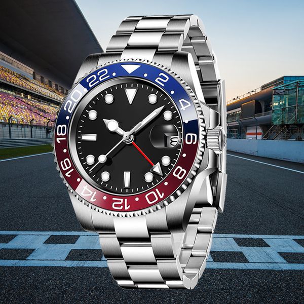 luxury mens pepsi gmt watch designer watches reloj 40mm black dial automatic ceramic fashion classic stainless steel waterproof luminous sap, Slivery;brown
luxury mens pepsi gmt watch designer watches reloj 40mm black dial automatic ceramic fashion classic stainless steel waterproof luminous sap, Slivery;brown