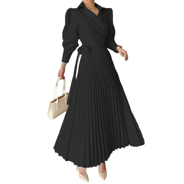 womens dress designer clothing long sleeve highwaist luxury pleated dress spring and autumn female dresses for woman black elegant vintage c, Black;gray
womens dress designer clothing long sleeve highwaist luxury pleated dress spring and autumn female dresses for woman black elegant vintage c, Black;gray