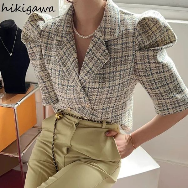 womens jackets temperament coat women chic summer vintage plaid crop ropa mujer sweet puff sleeve double breasted tunic korean jacket 23072, Black;brown
womens jackets temperament coat women chic summer vintage plaid crop ropa mujer sweet puff sleeve double breasted tunic korean jacket 23072, Black;brown