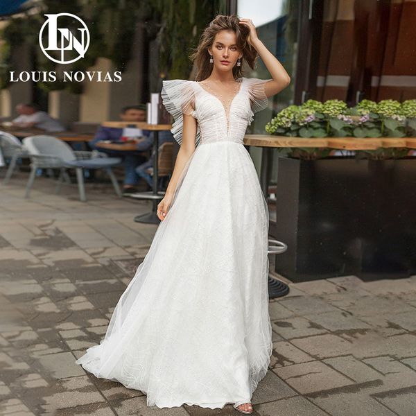 a-line wedding dress 2023 flowy deep v-neck backless flare short sleeve graceful lace dress for bride princess vestidos de novia, White
a-line wedding dress 2023 flowy deep v-neck backless flare short sleeve graceful lace dress for bride princess vestidos de novia, White