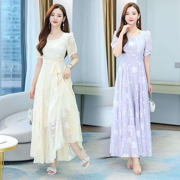 chiffon dress for women summer elegant long round neck slim fit temperament skirt, Black;gray
chiffon dress for women summer elegant long round neck slim fit temperament skirt, Black;gray
