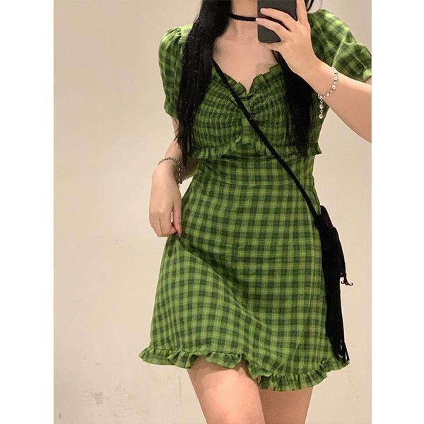 lightly mature french girl green plaid dress large size womens clothing summer sweet waist, Black;gray
lightly mature french girl green plaid dress large size womens clothing summer sweet waist, Black;gray
