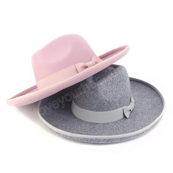 wool felt jazz fedora hat with bow tie turnup wide brim party hat for men women vintage wedding panama cap, Blue;gray
wool felt jazz fedora hat with bow tie turnup wide brim party hat for men women vintage wedding panama cap, Blue;gray