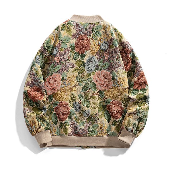 mens jackets style floral bomber jacket oversized harajuku hip hop streetwear fashion outerwear 230725, Black;brown 
mens jackets style floral bomber jacket oversized harajuku hip hop streetwear fashion outerwear 230725, Black;brown