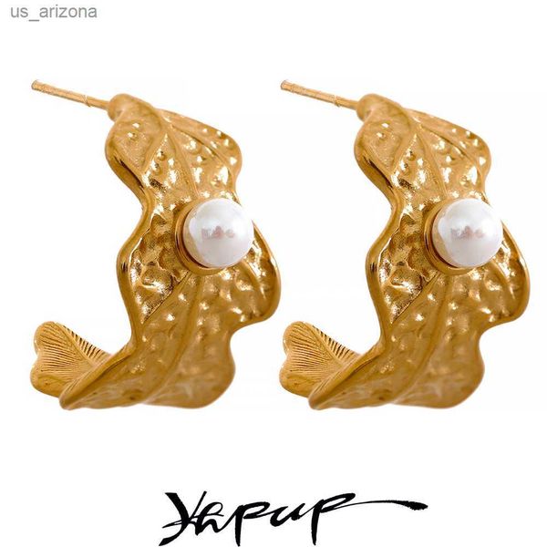 yhpup imitation pearls stainless steel leaves geometric earrings for women gold color vintage trendy stylish jewelry bijoux gift l230620, Golden;silver
yhpup imitation pearls stainless steel leaves geometric earrings for women gold color vintage trendy stylish jewelry bijoux gift l230620, Golden;silver