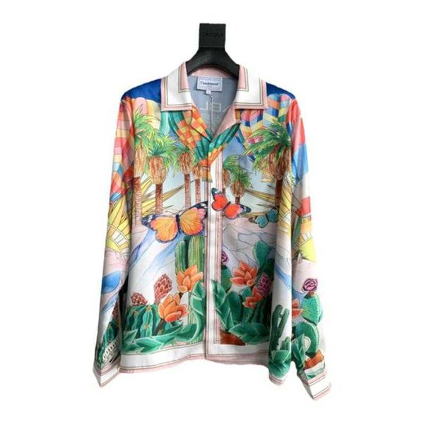 casablanca button up shirt dream butterfly air balloon lazy holiday style thin shirt american loose shirts, White;black
casablanca button up shirt dream butterfly air balloon lazy holiday style thin shirt american loose shirts, White;black