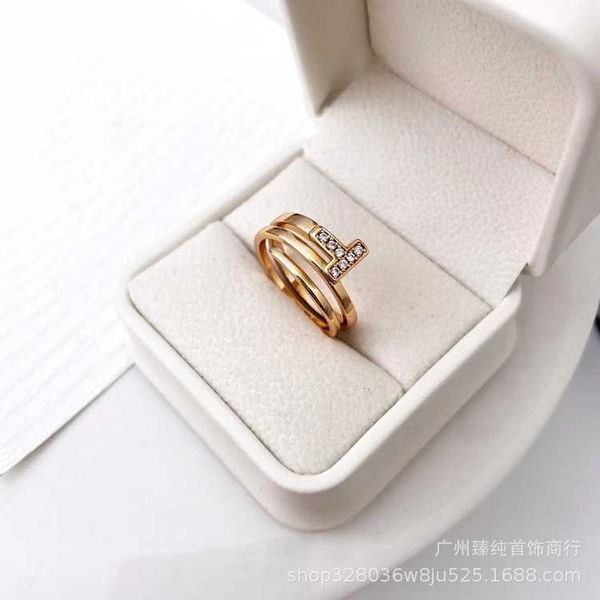 high-quality tiffay double t ring women's new style diamond t1 wrapped rose gold high edition buckle letter snake pair, Silver
high-quality tiffay double t ring women's new style diamond t1 wrapped rose gold high edition buckle letter snake pair, Silver