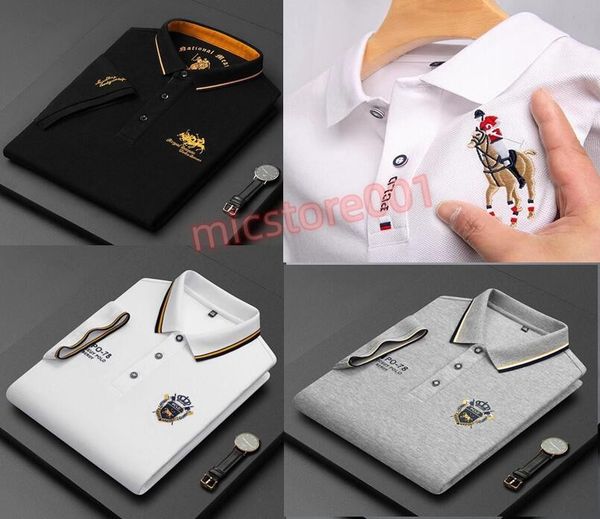 high end brand fashion embroidered cotton polo shirt men s short sleeved t shirt summer lapel korean casual wear jku7, White;black
high end brand fashion embroidered cotton polo shirt men s short sleeved t shirt summer lapel korean casual wear jku7, White;black