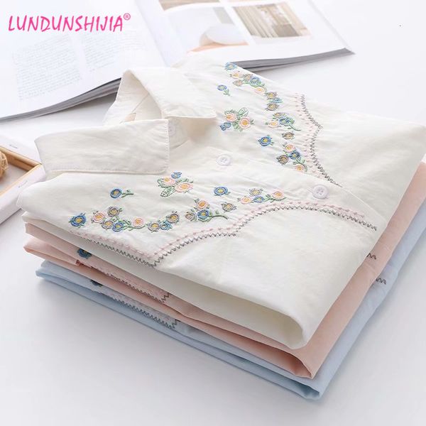 womens blouses shirts lundunshijia spring autumn women blouse flowers embroidery long sleeve white blusas feminina 230726
womens blouses shirts lundunshijia spring autumn women blouse flowers embroidery long sleeve white blusas feminina 230726