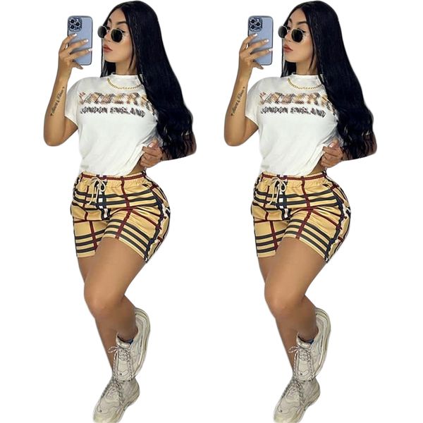 designer women's t-shirt short-sleeved printed casual sports suit women's jogging suit ship, White
designer women's t-shirt short-sleeved printed casual sports suit women's jogging suit ship, White