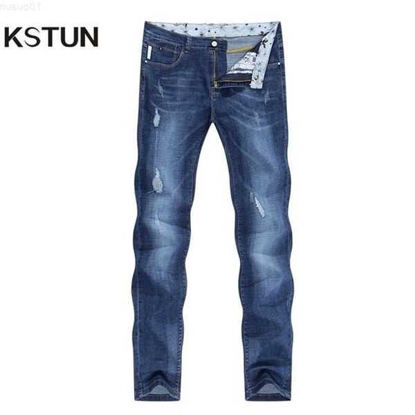 kstun slim fit blue summer thin ripped jeans men streetwear hip hop denim pants men's clothes wholesale drop 210318 l230726
kstun slim fit blue summer thin ripped jeans men streetwear hip hop denim pants men's clothes wholesale drop 210318 l230726
