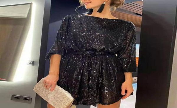casual dresses autumn winter elegant solid sequin party dress women long sleeve aline lady fashion shiny loose mini vestido5787233, Black;gray
casual dresses autumn winter elegant solid sequin party dress women long sleeve aline lady fashion shiny loose mini vestido5787233, Black;gray