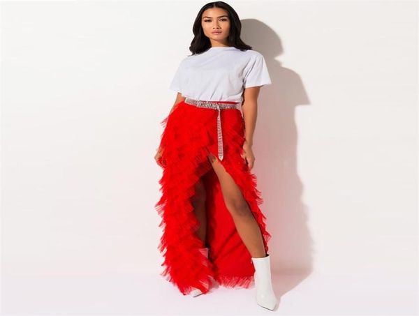 high street red ruffles tiered tulle women skirts side split long straight zipper maxi skirt 2105109514878, Black
high street red ruffles tiered tulle women skirts side split long straight zipper maxi skirt 2105109514878, Black