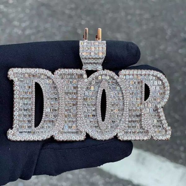 luxury custom pendant pass diamond tester baguette vvs moissanite hip hop jewelry iced out letter name pendant, Silver
luxury custom pendant pass diamond tester baguette vvs moissanite hip hop jewelry iced out letter name pendant, Silver