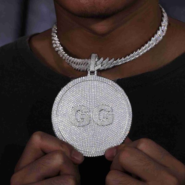hip hop jewelry gold plated 925 sterling silver vvs moissanite cz diamond custom iced out name letter disc pendant for men
hip hop jewelry gold plated 925 sterling silver vvs moissanite cz diamond custom iced out name letter disc pendant for men