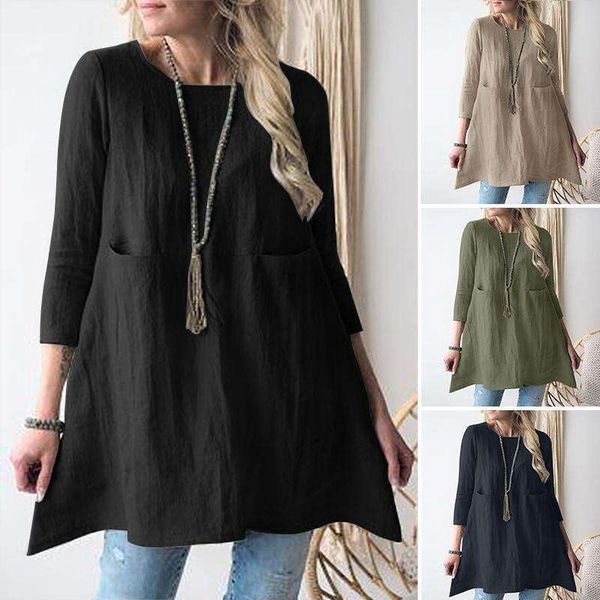 arrival loose round neck dress cropped sleeves cotton linen womens, Black;gray
arrival loose round neck dress cropped sleeves cotton linen womens, Black;gray