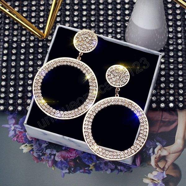 dangle earring simple temperament ladies rhinestones circle women's earring jewelry accessories, Silver
dangle earring simple temperament ladies rhinestones circle women's earring jewelry accessories, Silver