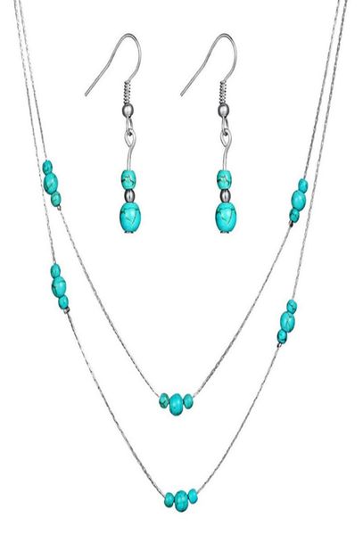earring necklace jewelry sets turquoise beads earring two layers turquoise beads necklace gold silver color plated metal chain1547704
earring necklace jewelry sets turquoise beads earring two layers turquoise beads necklace gold silver color plated metal chain1547704