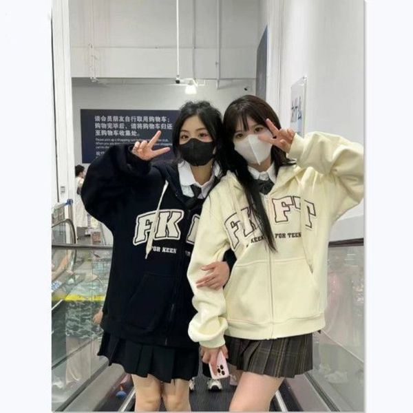 womens jackets letter embroidery for women high street fashion simple hoodie jacket casual loose coat clothing clothes 230726, Black;brown
womens jackets letter embroidery for women high street fashion simple hoodie jacket casual loose coat clothing clothes 230726, Black;brown
