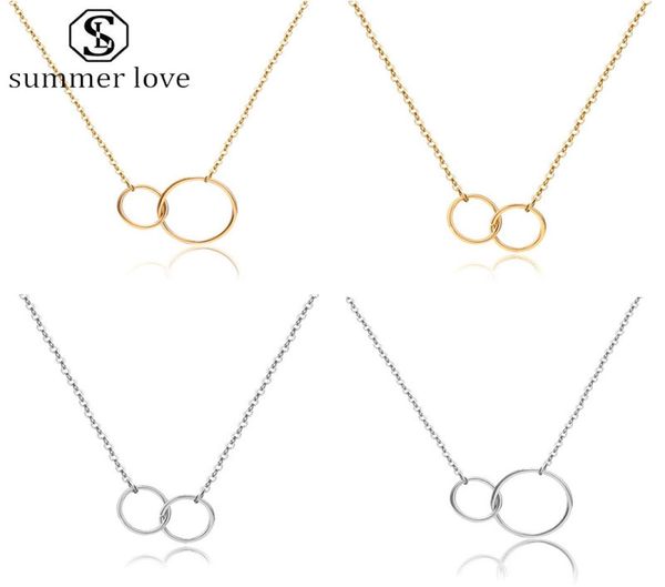 new arrival double circle pendant necklace choker steel gold two interlocking circles trendy couple friendship necklaces for 7717585, Silver
new arrival double circle pendant necklace choker steel gold two interlocking circles trendy couple friendship necklaces for 7717585, Silver