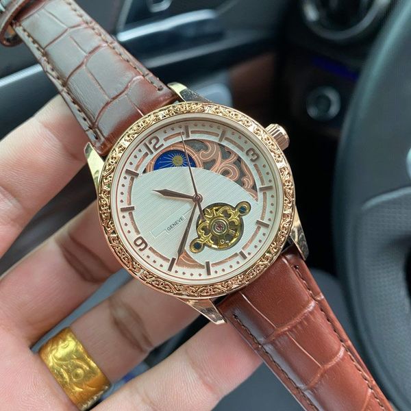 genuine leather strap mens watches mechanical automatic movement designer luxury men watch moon phase wristwatches for man christmas valenti, Slivery;brown
genuine leather strap mens watches mechanical automatic movement designer luxury men watch moon phase wristwatches for man christmas valenti, Slivery;brown
