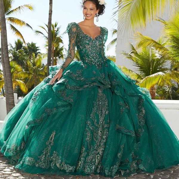 luxury glittering green off-shoulder quinceanera dresses applique lace long sleeved vestidos de 15 anos gown corset birthday party ball, Blue;red
luxury glittering green off-shoulder quinceanera dresses applique lace long sleeved vestidos de 15 anos gown corset birthday party ball, Blue;red