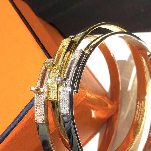 925 sterling silver women's half k gold high carbon diamond fashion simple and versatile ins treasure home same style bracelet b051, Golden;silver
925 sterling silver women's half k gold high carbon diamond fashion simple and versatile ins treasure home same style bracelet b051, Golden;silver