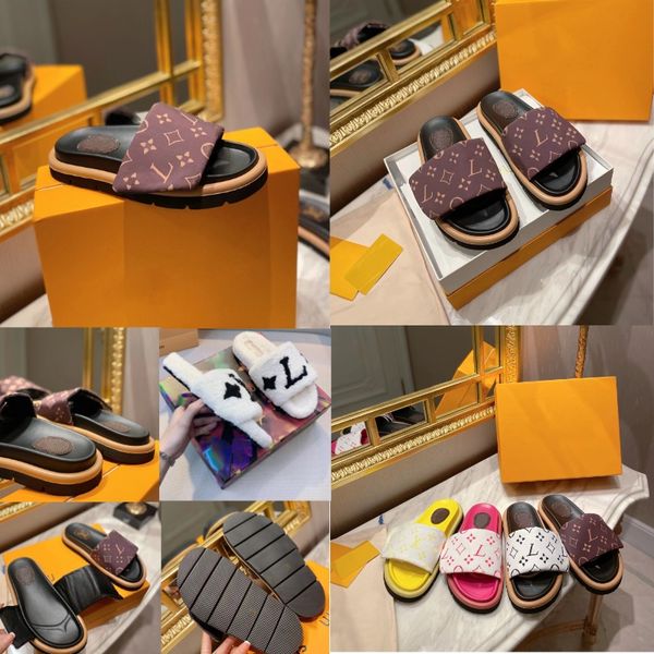 Designer Sandals With box Pool Pillow slide Slippers Brand Man luxury Slippers Flat Comfort Mule Women wool Slippers luxury Slides brown silvery pink, #1
Designer Sandals With box Pool Pillow slide Slippers Brand Man luxury Slippers Flat Comfort Mule Women wool Slippers luxury Slides brown silvery pink, #1