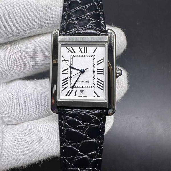 fashion women's automatic watch silver case 32mm white dial black leather strap lady watch, Slivery;brown
fashion women's automatic watch silver case 32mm white dial black leather strap lady watch, Slivery;brown
