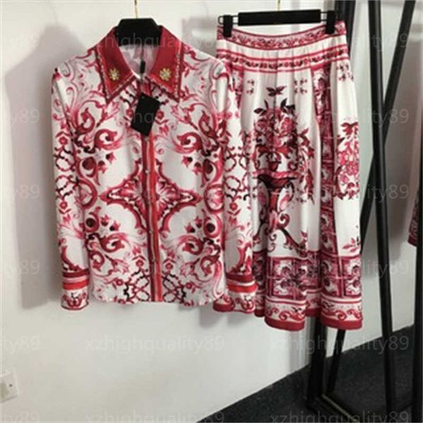 designer womens two piece printed shirt long skirt fashion sophisticat sheath dress studded lapel long sleeve blouse high waist half skirts, White
designer womens two piece printed shirt long skirt fashion sophisticat sheath dress studded lapel long sleeve blouse high waist half skirts, White