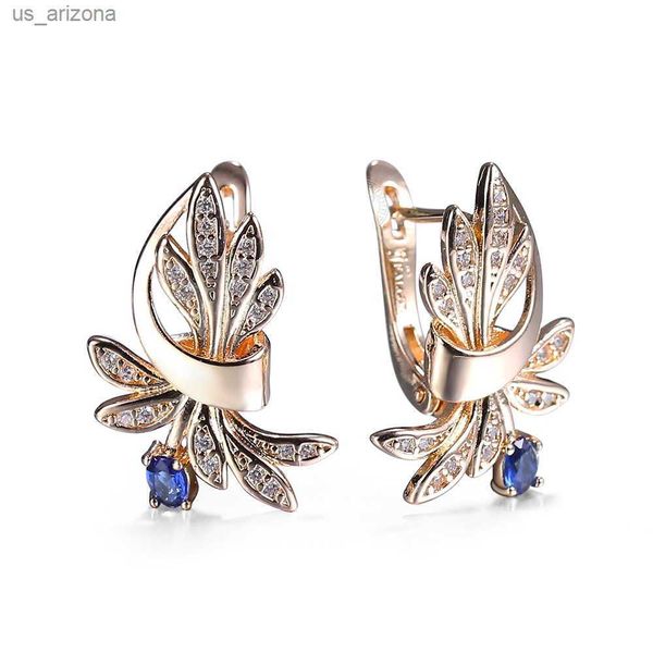 585 rose gold color flower leaf cz blue stone dangle earrings for women girls stylish elegant fashion jewelry ge336 l230620, Golden;silver
585 rose gold color flower leaf cz blue stone dangle earrings for women girls stylish elegant fashion jewelry ge336 l230620, Golden;silver