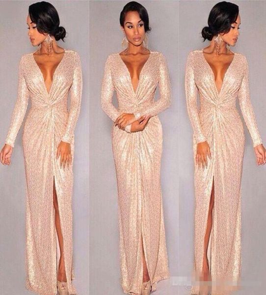 new spark sequin long sleeve evening dresses rose gold deep vneck slit prom dresses sparky full length special occasion gown4616521, Black;red
new spark sequin long sleeve evening dresses rose gold deep vneck slit prom dresses sparky full length special occasion gown4616521, Black;red
