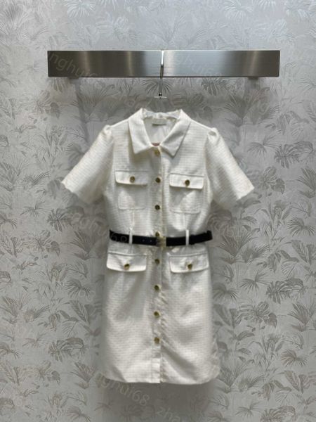 23ss summer dress womens designer clothing women dresses lapel single breasted puffy sleeve full logo jacquard short sleeve dress with belt, Black;gray
23ss summer dress womens designer clothing women dresses lapel single breasted puffy sleeve full logo jacquard short sleeve dress with belt, Black;gray