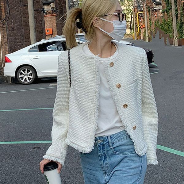 womens jackets houzhou korean fashion tweed jacket women oversize chic and elegant cropped white luxury clothing aesthetic coat 230726, Black;brown
womens jackets houzhou korean fashion tweed jacket women oversize chic and elegant cropped white luxury clothing aesthetic coat 230726, Black;brown
