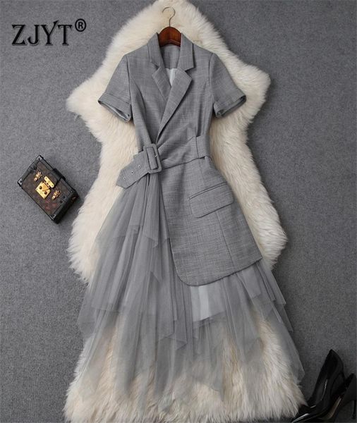 fashion designer summer dres clothes elegant ol notched collar blazer patchwork tulle party office dress y2001028810277, White;black
fashion designer summer dres clothes elegant ol notched collar blazer patchwork tulle party office dress y2001028810277, White;black