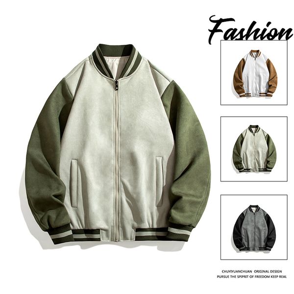 mens jackets men faux suede bomber jacket spring autumn baseball clothes stand collar coat hip hop street style couple vintage trendy 230725, Black;brown
mens jackets men faux suede bomber jacket spring autumn baseball clothes stand collar coat hip hop street style couple vintage trendy 230725, Black;brown