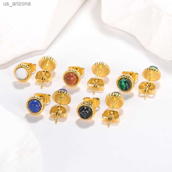 gattvict natural stone round small stud earrings for women fashion boho stainless steel earrings stylish jewelry l230620, Golden;silver
gattvict natural stone round small stud earrings for women fashion boho stainless steel earrings stylish jewelry l230620, Golden;silver