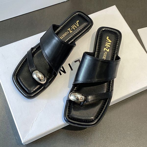 2023 summer flat shoes women's slippers casual beach shoes new toe sandals fashion flip-flops women's open-heeled slippers, Black
2023 summer flat shoes women's slippers casual beach shoes new toe sandals fashion flip-flops women's open-heeled slippers, Black