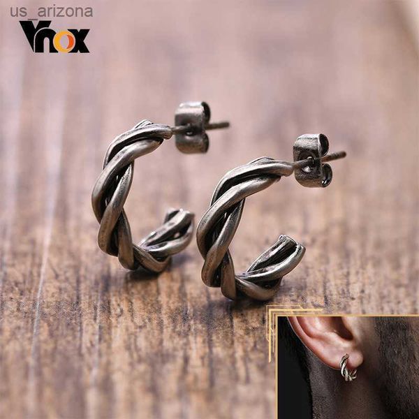 vnox stylish retro twisted hoop earrings for men vintage tone stainless steel party circle simple earring accessory l230620, Golden;silver
vnox stylish retro twisted hoop earrings for men vintage tone stainless steel party circle simple earring accessory l230620, Golden;silver